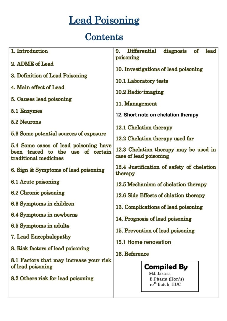 How to Treat Lead Poisoning images pics How to Treat Lead Poisoning